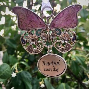 NWT 🦋 THANKFUL EVERY DAY butterfly ornament GIFT